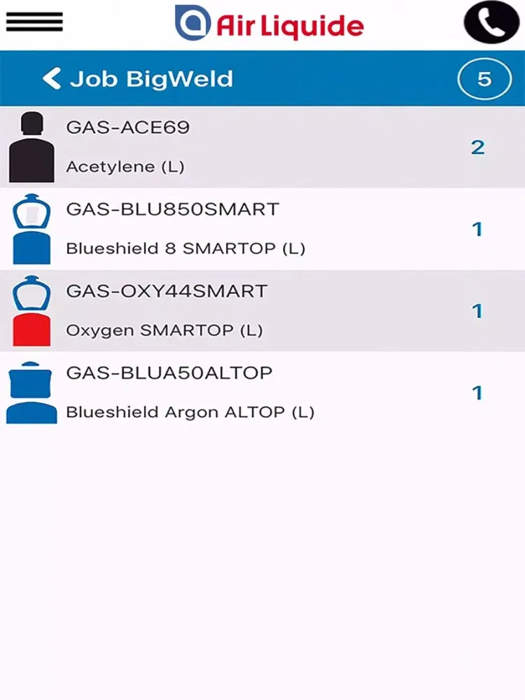 Air Liquide mobile application iPad  स्क्रीनशॉट