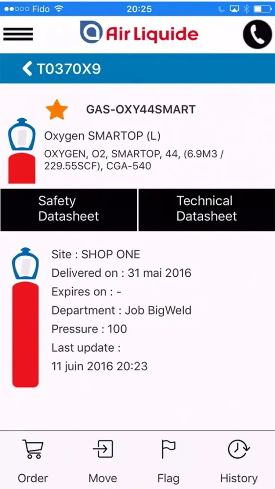 Air Liquide mobile application स्क्रीनशॉट