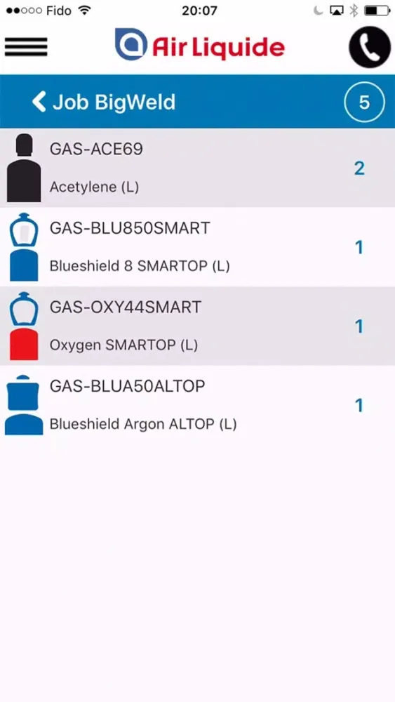 Air Liquide mobile application स्क्रीनशॉट