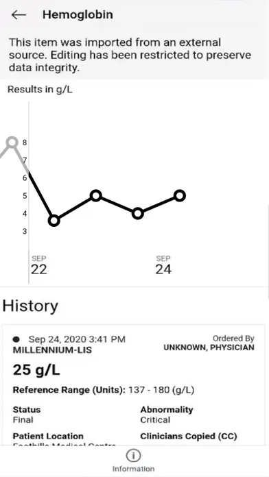 Capturas de tela do MyHealth Records
