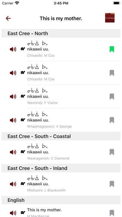 Capturas de tela do East Cree Conversation