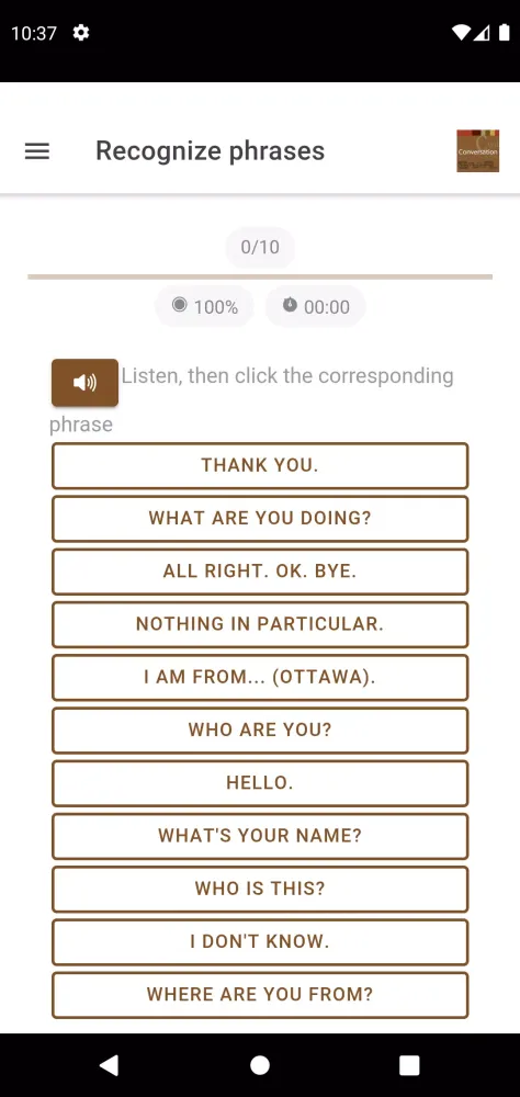 Woods Cree Conversation Screenshots