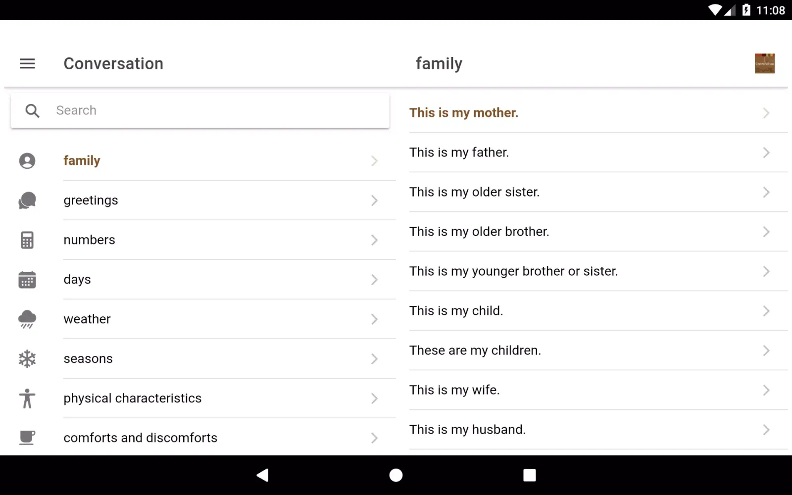 Woods Cree Conversation Screenshots