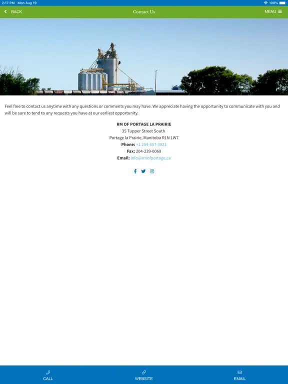 RM of Portage la Prairie iPad 應用截圖