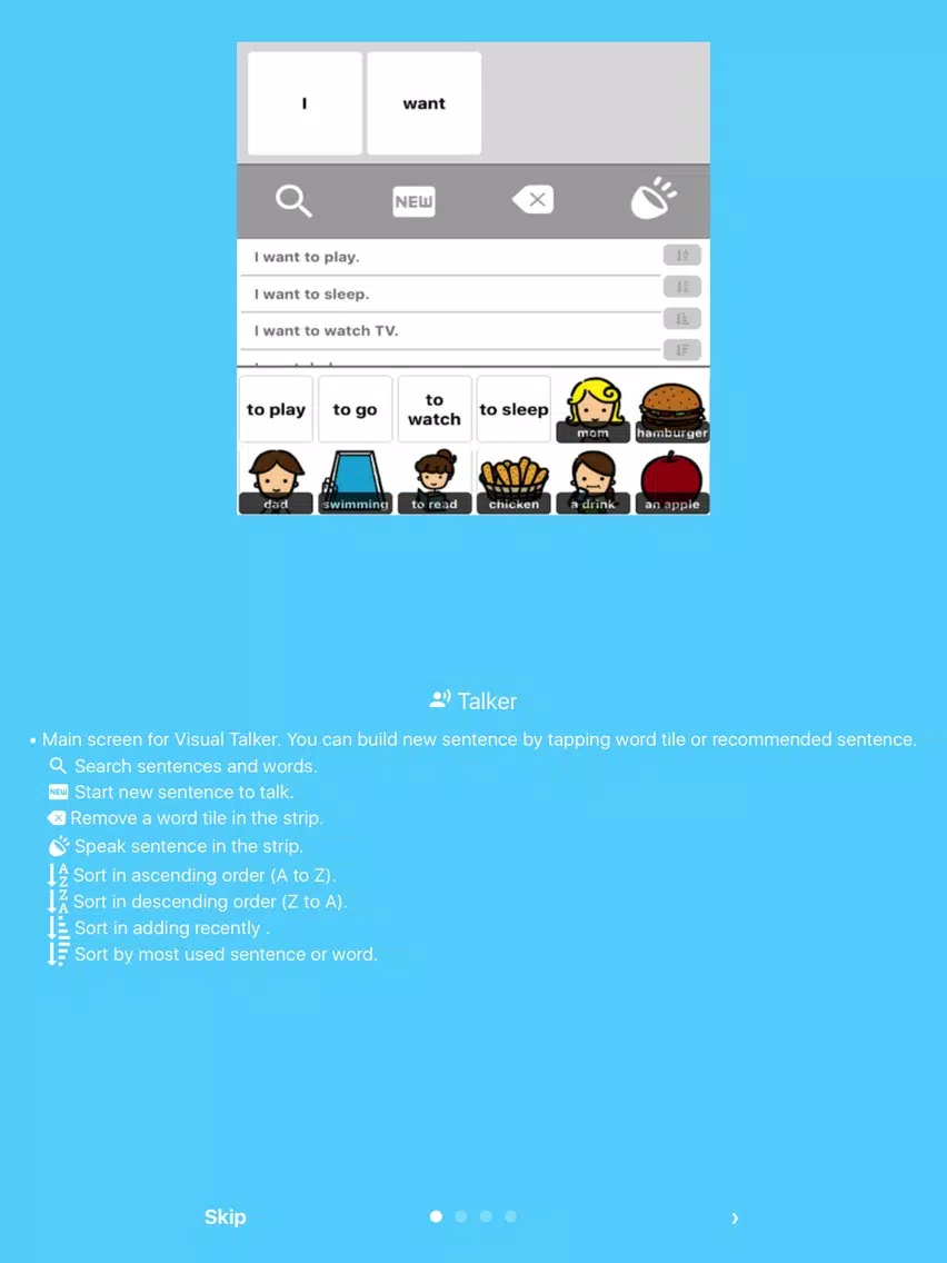 VisualTalker Lite - The Simplest AAC iPad  스크린샷