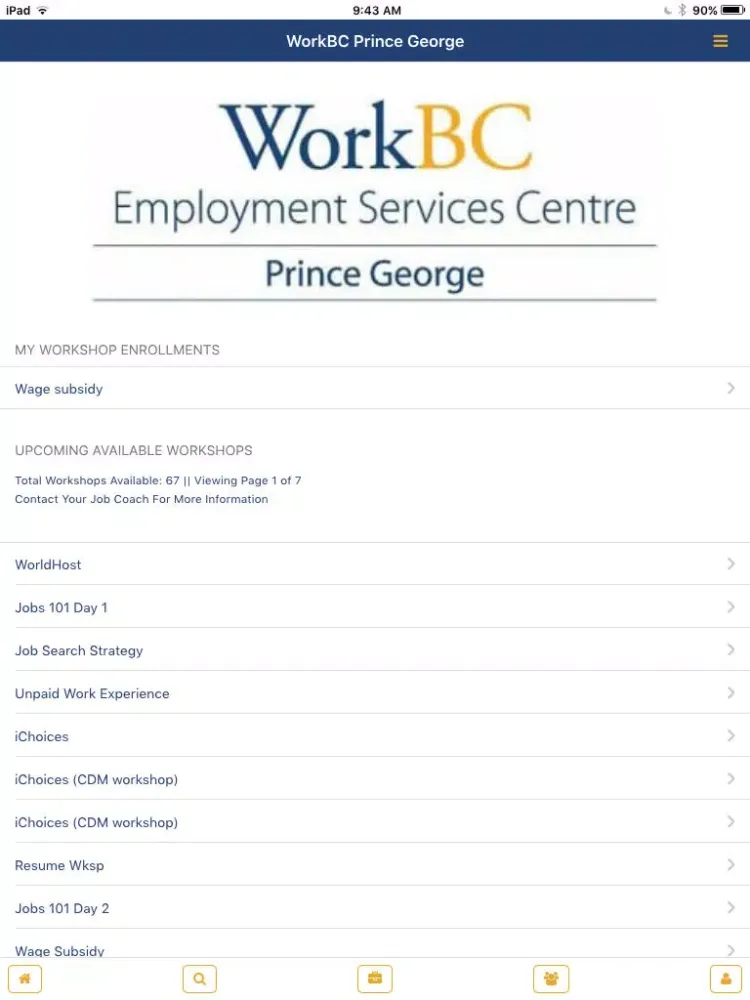 WorkBC PG iPad  سکرین شاٹس