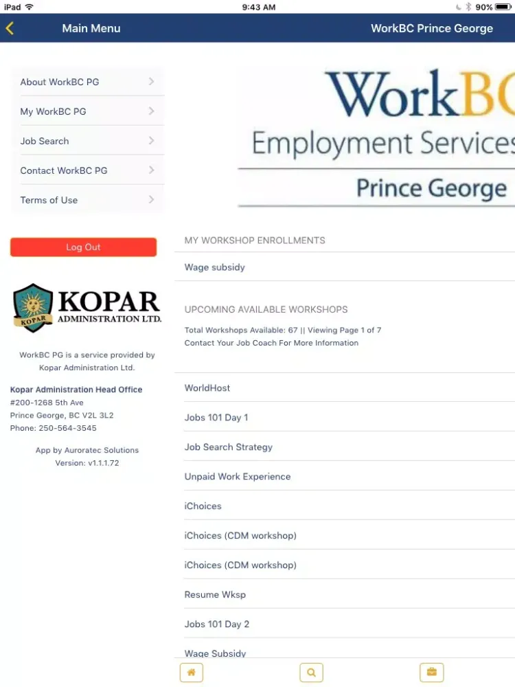 WorkBC PG iPad  سکرین شاٹس