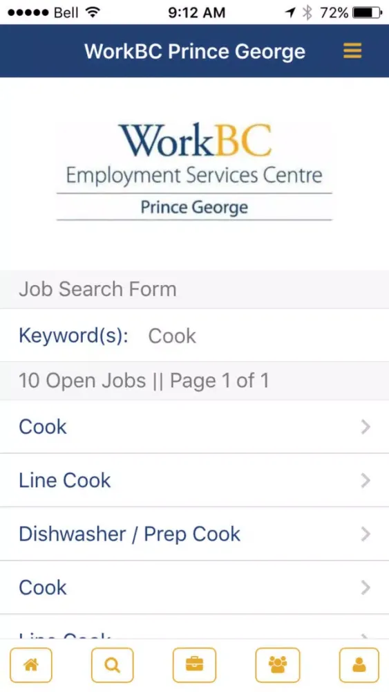 WorkBC PG سکرین شاٹس