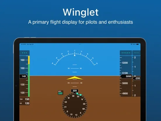 Tangkapan layar Winglet Flight Display iPad 