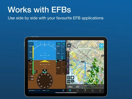 Tangkapan layar Winglet Flight Display iPad 