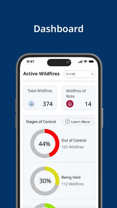 Capturas de pantalla de BC Wildfire Service
