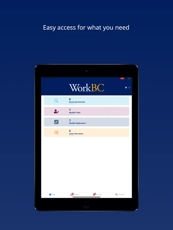 Capturas de pantalla de WorkBC iPad 