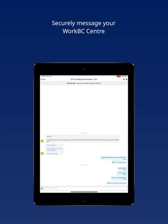 Capturas de pantalla de WorkBC iPad 