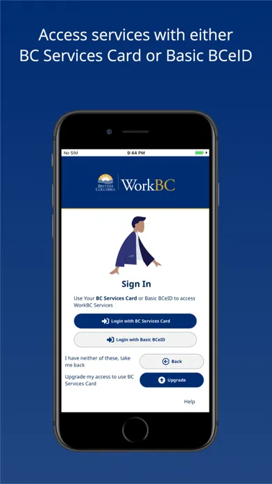 Capturas de pantalla de WorkBC