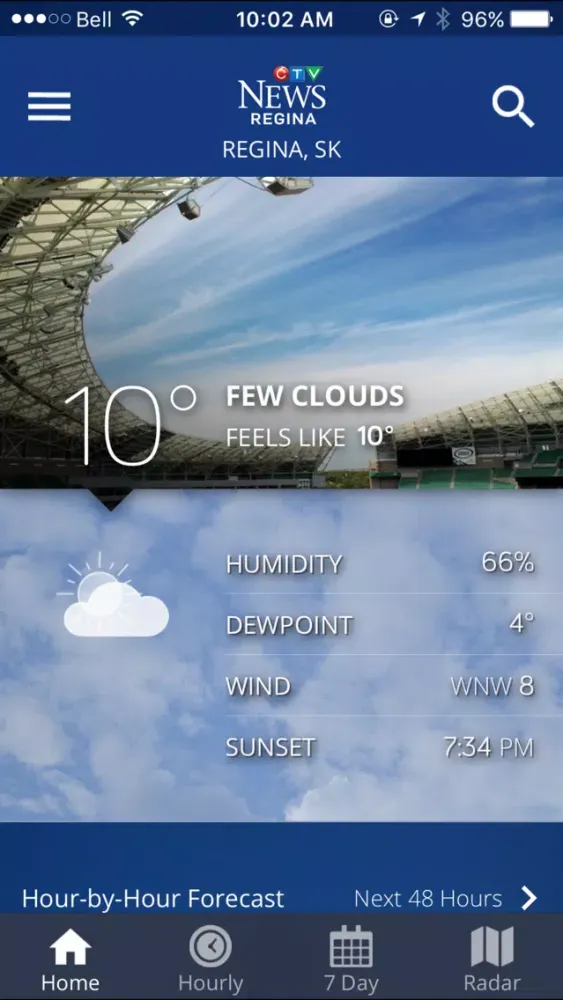 Zrzuty ekranu CTV News Regina Weather