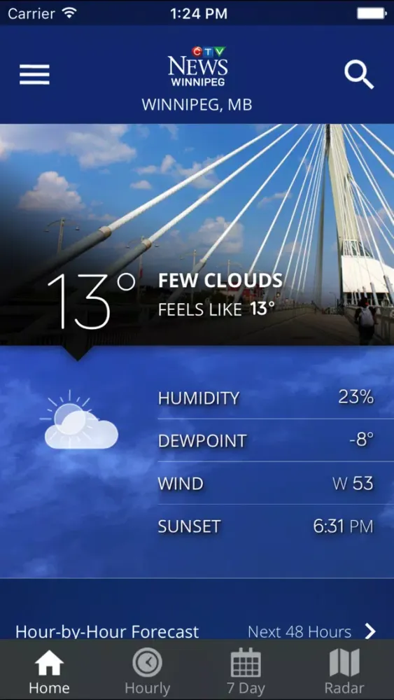 Tangkapan skrin CTV News Winnipeg Weather