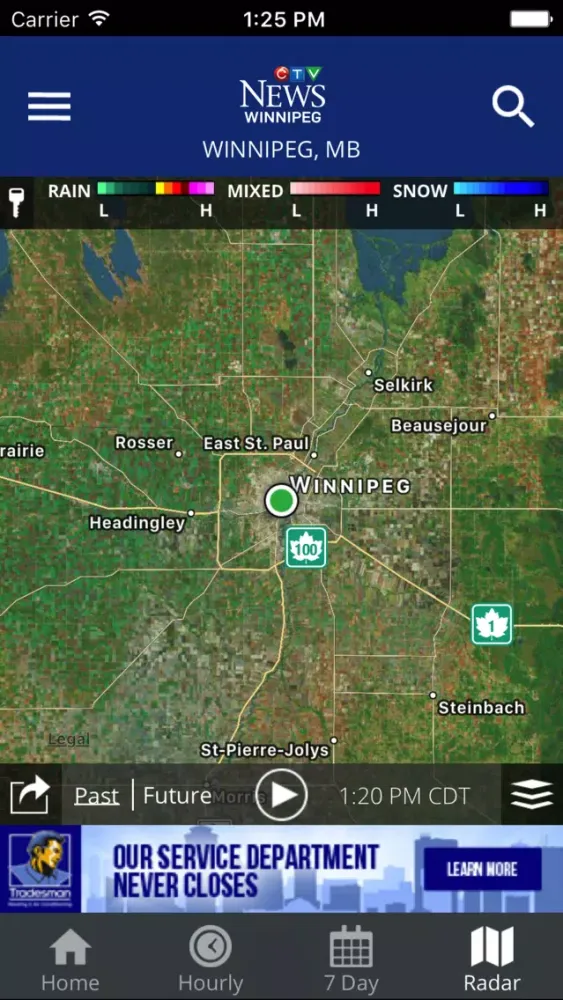 Tangkapan skrin CTV News Winnipeg Weather