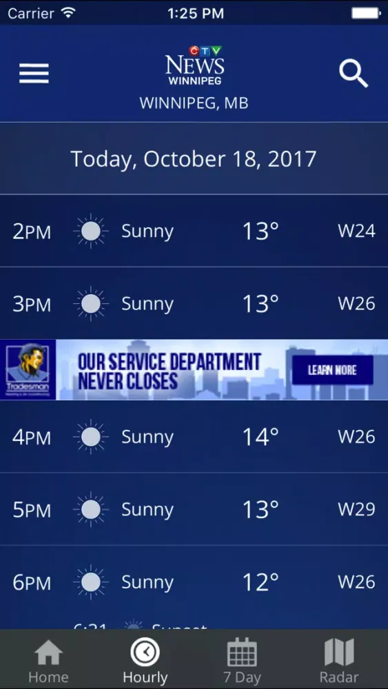 Tangkapan skrin CTV News Winnipeg Weather