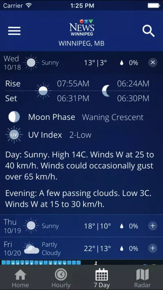 Tangkapan skrin CTV News Winnipeg Weather
