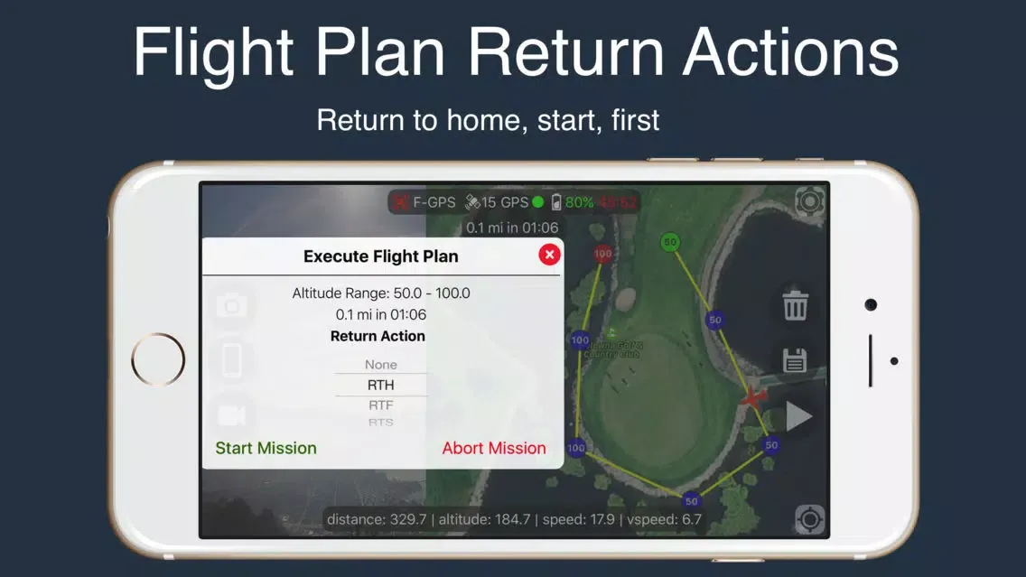Ảnh chụp màn hình của Flight Plan For DJI P2 Vision+