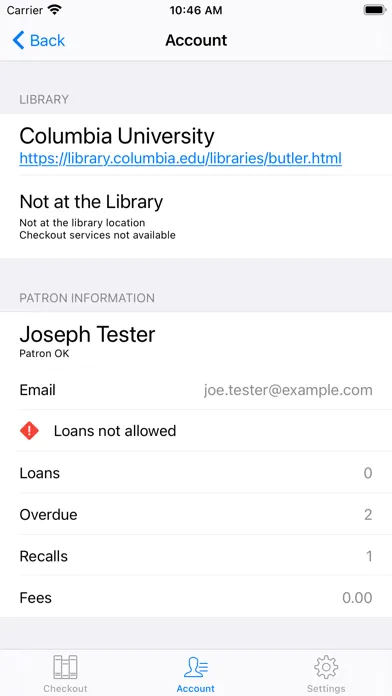Columbia Libraries Self-Check Screenshots