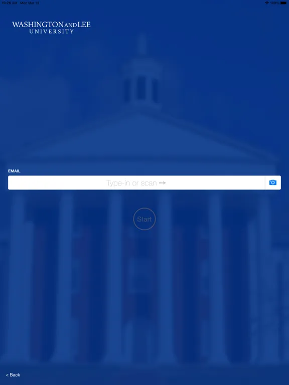 Capturas de tela do W&L University Libraries iPad 