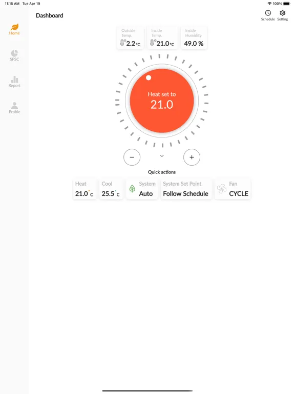Capturas de tela do BKR Dashboard iPad 