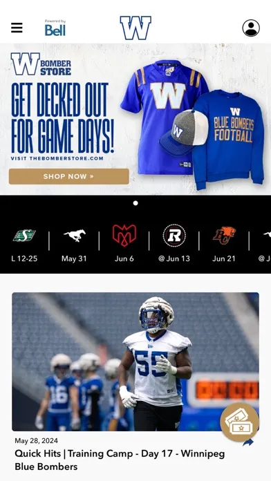 Ảnh chụp màn hình của Winnipeg Blue Bombers