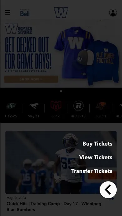 Ảnh chụp màn hình của Winnipeg Blue Bombers