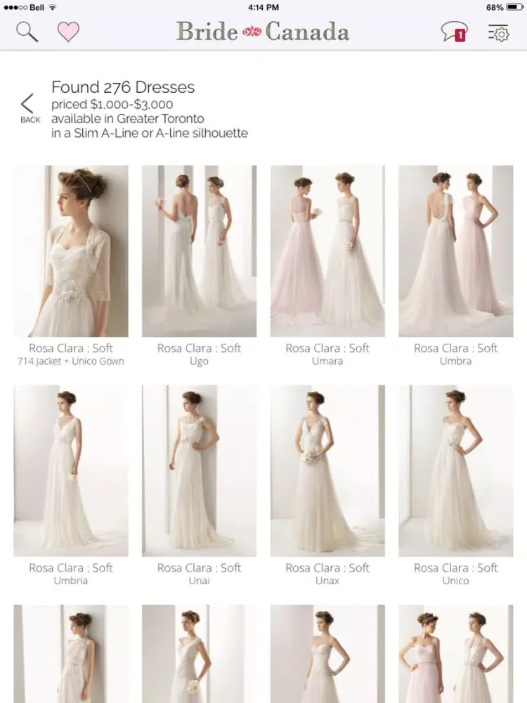 Bride.Canada Wedding Dress Finder iPad  سکرین شاٹس