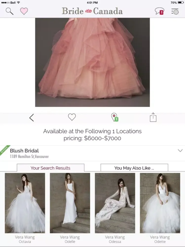 Bride.Canada Wedding Dress Finder iPad  سکرین شاٹس
