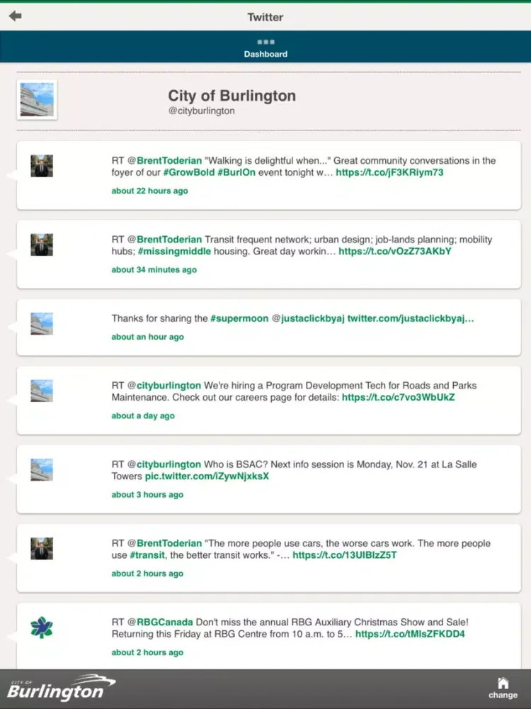 City of Burlington iPad  Ekran Görüntüleri