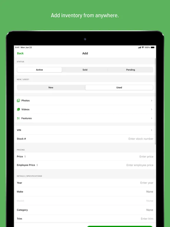 Capturas de pantalla de Carpages.ca Dashboard iPad 