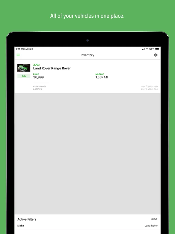 Capturas de pantalla de Carpages.ca Dashboard iPad 
