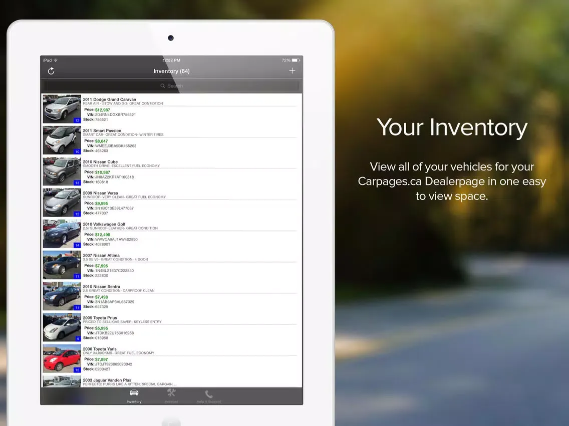 Capturas de pantalla de Dealer Dashboard iPad 