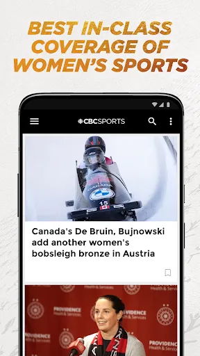 Screenshot di CBC Sports