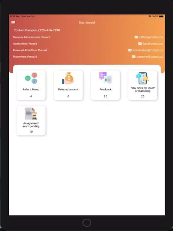 Screenshot di CCBST eStudent iPad 