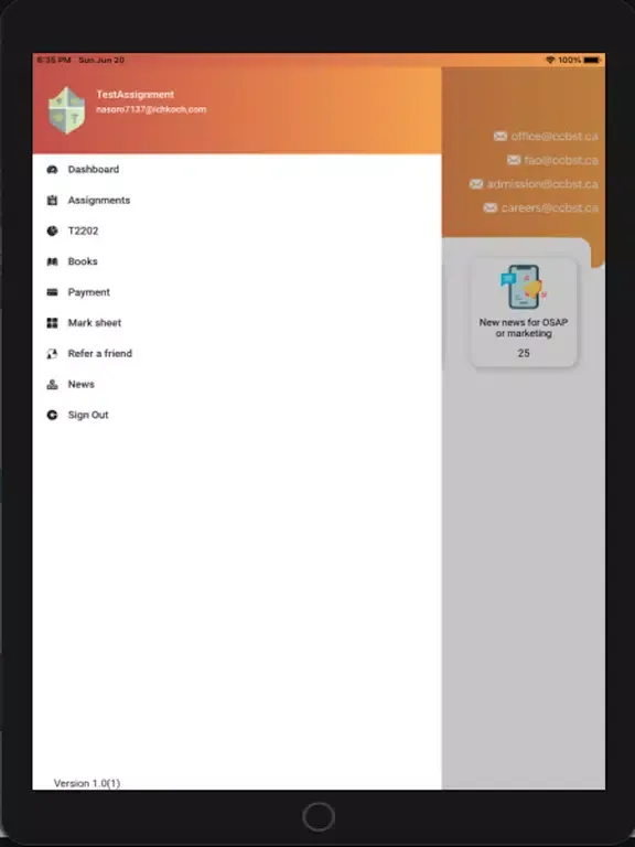 Screenshot di CCBST eStudent iPad 