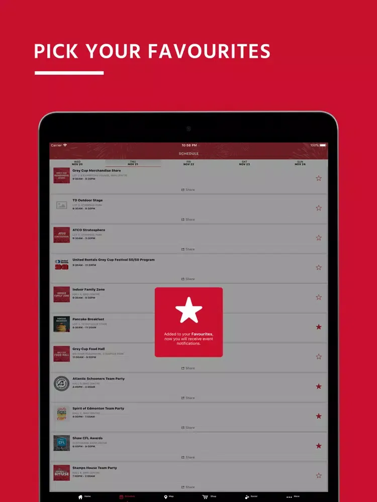 Zrzuty ekranu 2019 Grey Cup Festival iPad 