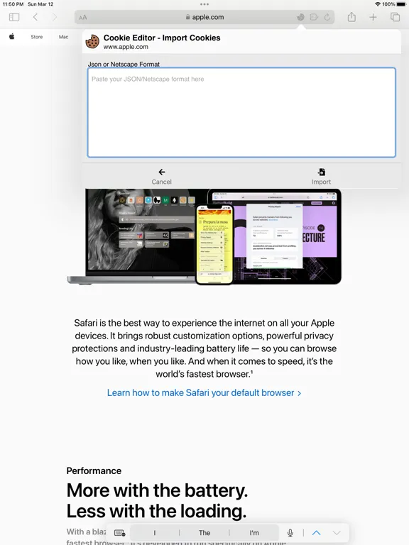Cookie-Editor iPad  سکرین شاٹس