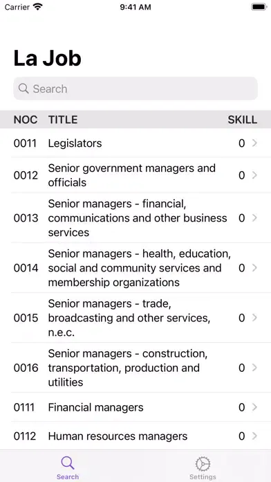 Zrzuty ekranu La Job Find NOC Search