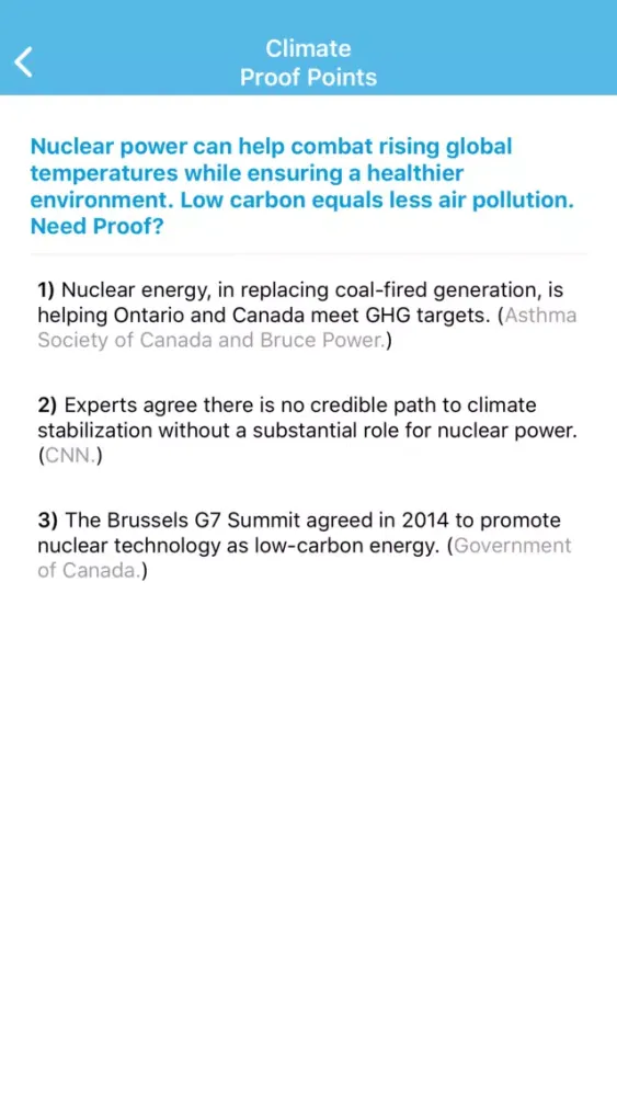 Capturas de tela do CNA - Key Messages