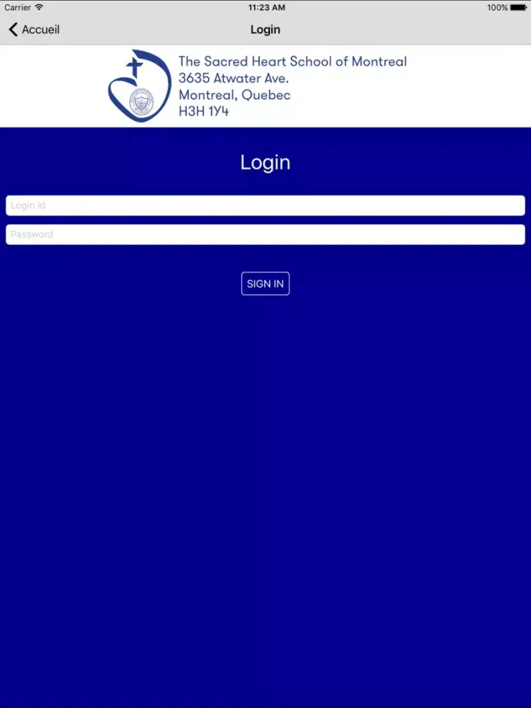 ภาพหน้าจอของ Sacred Heart Montreal Portal iPad 