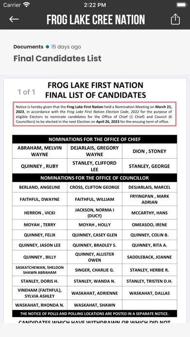 Frog Lake Cree Nation سکرین شاٹس