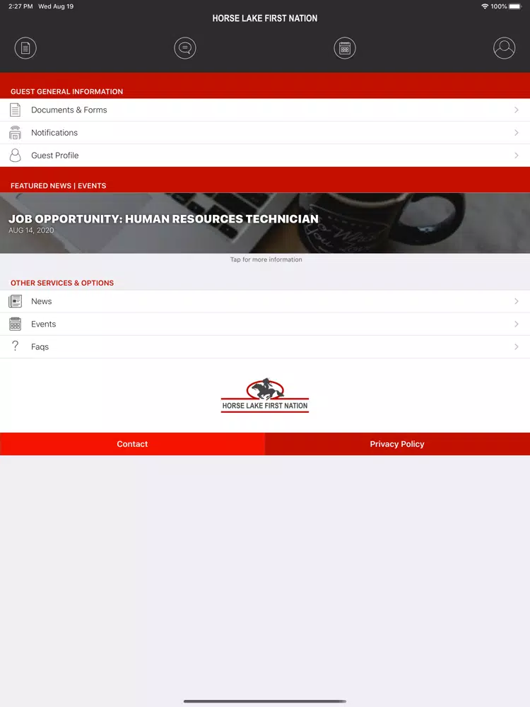 Horse Lake First Nation iPad  스크린샷