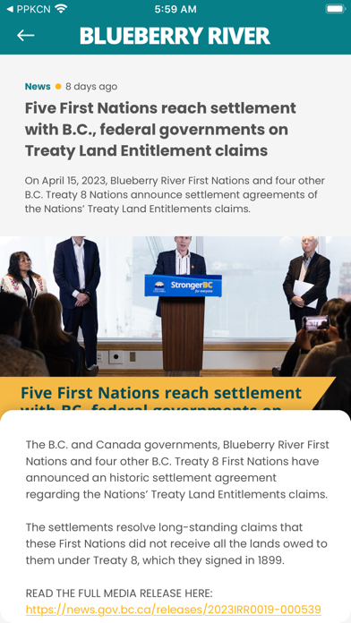 Captures d'écran de Blueberry River First Nations
