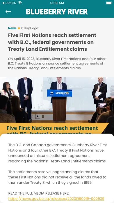 Zrzuty ekranu Blueberry River First Nations