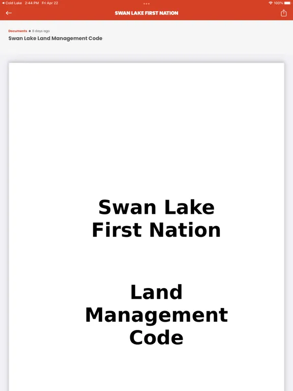 Swan Lake First Nation iPad  Screenshots