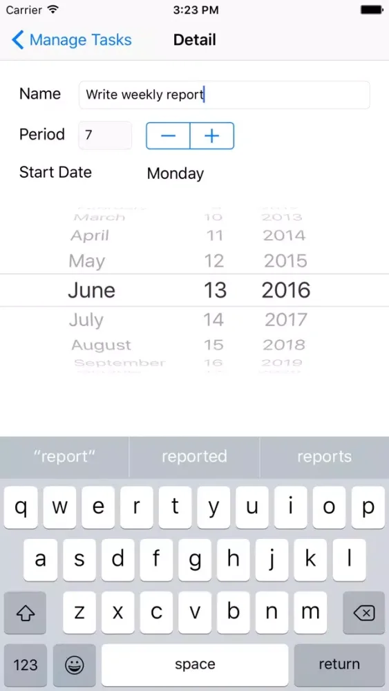 Recurring Weekly Tasks سکرین شاٹس