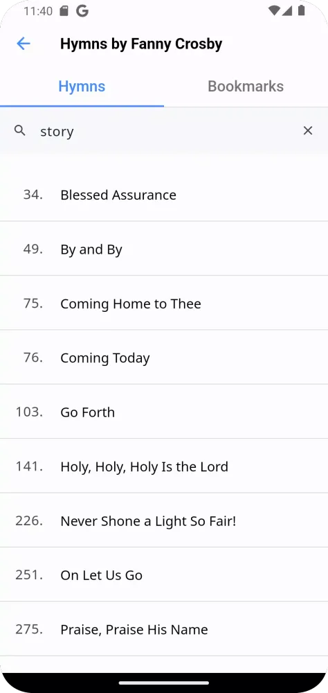 Hymnbooks Screenshots